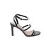 Mix No. 6 Heels: Strappy Stilleto Cocktail Party Black Print Shoes - Women's Size 7 1/2 - Open Toe