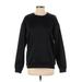 Sweatshirt: Black Solid Tops - Women's Size Small