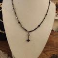 American Eagle Outfitters Jewelry | 90s Ae Enamel And "French Jet" Necklace | Color: Black | Size: Os