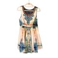 Anthropologie Dresses | Anthropologie Bhanuni Jyoti Women's Beaded Mesh Sleeveless A-Line Dress Size 8 | Color: Blue/Tan | Size: 8