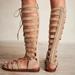 Free People Shoes | New Free People Sun Chaser Gladiator Lace Up Sandals Size 39 | Color: Red/Tan | Size: 39eu