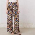 Anthropologie Pants & Jumpsuits | Anthropologie Harlyn Deco Palazzo Wide Leg Pants | Color: Blue/Gold | Size: 2