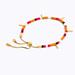 Madewell Jewelry | Madewell Boho Gold Red & Black Mixed Bead Adjustable Gold Bracelet New | Color: Gold/Red | Size: Os