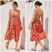 Anthropologie Dresses | Anthropologie Size Xs Smocked Dress Midi Length Slits Scoop Neck In Mango New | Color: Orange | Size: Xs