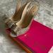 Kate Spade Shoes | Kate Spade Gold Glitter Sling Back Bow Pumps | Color: Gold | Size: 8