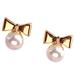 Kate Spade Jewelry | Kate Spade All Wrapped Up Bow Pearl Drop Earrings | Color: Gold/White | Size: Os