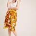 Anthropologie Skirts | Anthropologie Wolven Mavis Tiered Midi Ruffle Floral Skirt 16190 | Color: Orange/Yellow | Size: 0