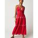 Free People Dresses | Free People Real Love Embroidered Dress In Cranberry Juice Combo Size Large | Color: Pink/Red | Size: Large