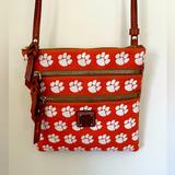 Dooney & Bourke Bags | Dooney & Bourke Clemson Tigers Signature Logo Zip Crossbody Handbag Orange White | Color: Orange/White | Size: Os