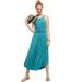 Anthropologie Dresses | Anthropologie Maeve Teal Azores Halter Sleeveless Midi Dress | Color: Blue/Green | Size: M