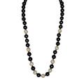 J. Crew Jewelry | J. Crew Long Black Glass Marble Beaded Necklace With Gold Tone Rhinestones | Color: Black/Gold | Size: Os