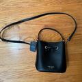 Kate Spade Bags | Kate Spade Eva Small Bucket Bag Black Leather Shoulder Crossbody Hand Bag Nwt | Color: Black | Size: Os