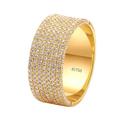 Whoiy Wedding Band Rings for Men Yellow Gold, Round Cut Wide 18K Gold Promise Rings with 1.7ct Lab Grown Diamond for Him Size J 1/2
