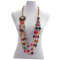 VALICLUD Colorful Chunky Necklace Charm Necklace Layered Necklace for Women Beach Necklaces for Women Beaded Necklace Bib Necklace for Women Hawaiian Necklace Miss Collar Fashion Wooden