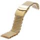 18mm 20mm 22mm 24mm Watch Band Fashion Gold Color Stainless Steel Web Replacement Watch Band for Men Women +2 Spring Bars(Band Width:24mm)