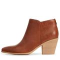 JustFab, Womens Shoes, Dakota Closed Toe Western Booties, Leather Brown, 6.5 UK