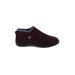 Ankle Boots: Slip-on Wedge Casual Burgundy Print Shoes - Women's Size 10 1/2 - Round Toe