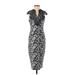 AX Paris Casual Dress: Silver Baroque Print Dresses - Women's Size 8