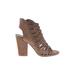 Dolce Vita Heels: Brown Solid Shoes - Women's Size 8 1/2 - Open Toe