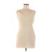 Lulus Cocktail Dress - Mini V-Neck Sleeveless: Gold Dresses - Women's Size Medium