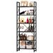 Moasis Industrial 6-Tier Bookshelf Display Freestanding Bookcase with Open Shelves