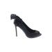 Jewel Badgley MIschka Heels: Pumps Stilleto Cocktail Black Solid Shoes - Women's Size 7 1/2 - Peep Toe