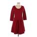 Jessica Simpson Casual Dress - Sweater Dress: Burgundy Dresses - Women's Size Large