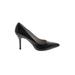 Nine West Heels: Slip On Stiletto Minimalist Black Solid Shoes - Women's Size 10 - Pointed Toe