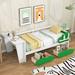 Bailongdoo Twin Size Daybed w/ Desk, Leaf Shape Drawers & Shelves Wood in White | 29.5 H x 40.9 W x 91.6 D in | Wayfair ZXP20232842