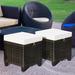 Latitude Run® Ben-Charles Outdoor Ottoman w/ Cushion Wicker/Rattan in Black/Brown | Wayfair 78AC3640FE184FC794B1314BBA7E3061