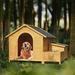 Tucker Murphy Pet™ Elizel Dog House Wood House in Brown | 34 H x 51.8 W x 43.7 D in | Wayfair 3E6C901246DB4F6D9D24247752E8C429