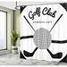 East Urban Home Golf Shower Curtain Golf Club Sign Members Only Black & White Polyester | 75 H x 69 W in | Wayfair 8050D03F90764F6D9B71E0CFB81BD192