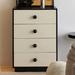 Hokku Designs Diagne Accent Chest Wood in White/Black | 33.66 H x 23.62 W x 15.74 D in | Wayfair 5FC3B90F25154C5A97B577FC110969B4