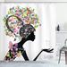 East Urban Home Zodiac Scorpio Shower Curtain Floral Fashion Girl Multicolor Polyester | 84 H x 69 W in | Wayfair B74447B119144EBE8F7CB8E47B09E7AD