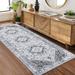 Gray/White 72 x 24 x 0.15 in Area Rug - Bungalow Rose Alescia Machine Made Area Rug Polyester | 72 H x 24 W x 0.15 D in | Wayfair