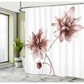 East Urban Home Watercolor Flower Shower Curtain Flower Spring Polyester in Pink/White | 75 H x 69 W in | Wayfair 999E47BAA66A4A10BD14539C72220798