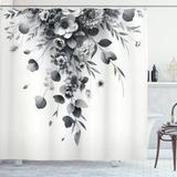 East Urban Home Black & White Shower Curtain Eucalyptus Bouquet in White Grey Polyester | 70 H x 69 W in | Wayfair 60CFA05FB8614D48AE9004BCF9A9D7D7