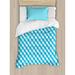 East Urban Home Checkered Duvet Cover Set, Aqua Stripes Diagonal, Twin, Aqua White in Blue/White | Wayfair 480133A3D55C498C8325354D56A42E7E