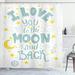 East Urban Home Celestial Shower Curtain Crescent Moon Planets Polyester | 75 H x 69 W in | Wayfair AED074FEC36645D3B8F375BC4698BD68