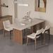 Hokku Designs Diglio 4 - Person Dining Set Wood/Upholstered in Black/Brown | 29.5 H x 31.5 W x 63 D in | Wayfair D0F4276DC7144555AF039F9DDF5B6714