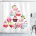 East Urban Home Dessert Shower Curtain Pyramids of Cupcakes Multicolor Polyester | 70 H x 69 W in | Wayfair 9B8B45523E5E423E83201961CDF7CA49