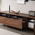 LORENZO Nordic Black Walnut TV Cabinet Modern Simple Japan 78.7" W Storage Credenza Wood in Brown | 20.1 H x 78.7 W x 17.7 D in | Wayfair