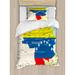 East Urban Home Venezuela Duvet Cover Set, Colorful Detailed Map, Twin, Multicolor in Blue/Red/Yellow | Wayfair B074E474A1844A63A7D0D6A9ED22773E