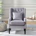 Reading Chair - Red Barrel Studio® Modern chair w/ backrest, Bedroom, Living room, Reading chair in Gray | 38.58 H x 29.53 W x 43.2 D in | Wayfair