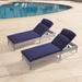 Wade Logan® Patio Reclining Chair Rattan Single Lounge 2 in Pack Wicker/Rattan in Gray | 15.1 H x 23.5 W x 75.9 D in | Wayfair