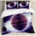 East Urban Home Galaxy Duvet Cover Set, Outer Space Planets Mars, Calking, Mauve Purple in Black/Blue/Indigo | Wayfair