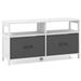 Costway Fabric Chest of Drawers with 2 Drawers and 2 Open Shelves-White