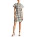 Plaid Raglan Sleeve Tweed Knit Sheath Dress