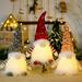 3pcs Christmas Gnome with Lights Plush Faceless Doll Sequins Hat Dwarf Elf Holiday Winter Christmas Tray Fireplace Shelf Tabletop Ornaments