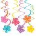 amscan Summer Luau Hibiscus Cutout Swirl Decoration 12pc Hanging Whirls